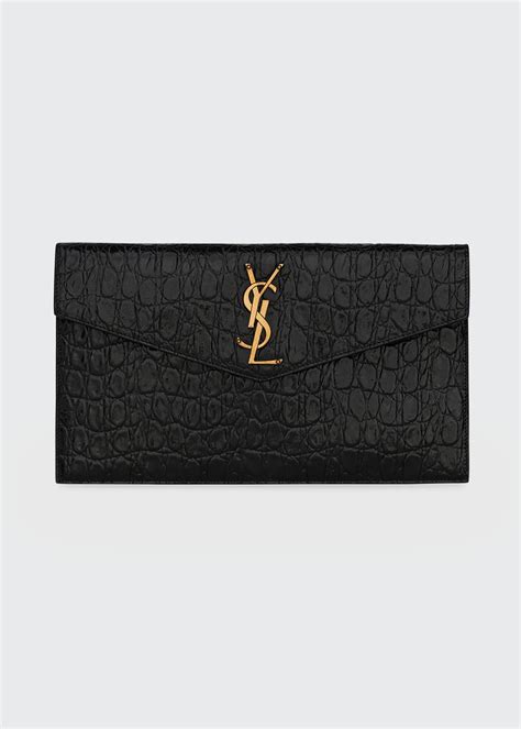 ysl glitter clutch|YSL crocodile clutch.